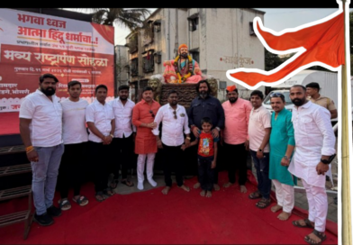 कृष्णानगर येथे ५१ फूट उंच भगव्या ध्वजाचे राष्ट्रार्पण