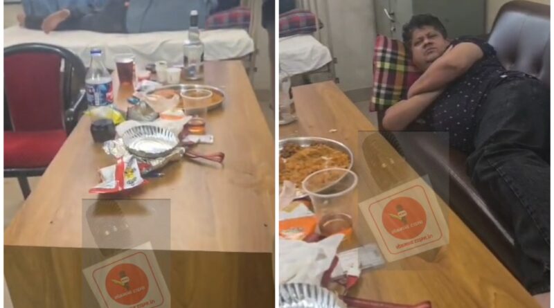 महानगरपालिका वाय सी एम स्मृती रुग्णालयाच्या पोस्टमार्टम खोलीत रंगली ओली पार्टी